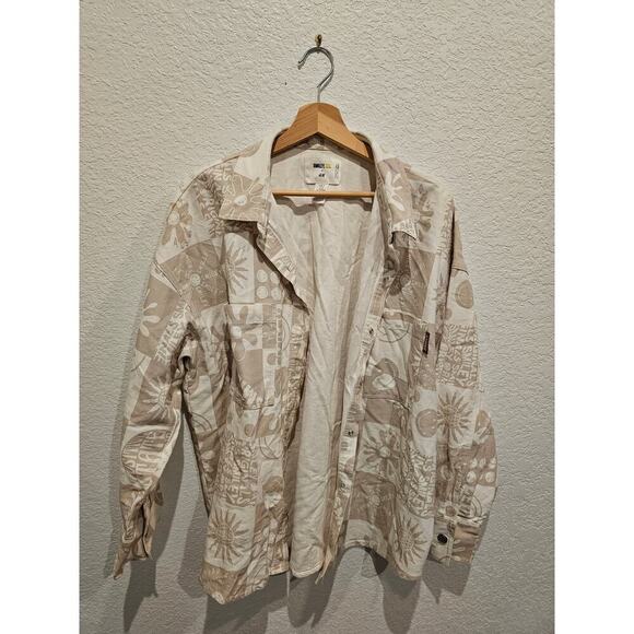 Smiley® x H&M. Shirt in patterned cotton twill with a collar. Sz Medium - Picture 1 of 3